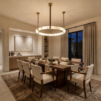 WOMO Alabaster Circular Leather Chandelier-WM2875