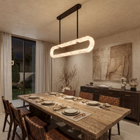 WOMO Oval Alabaster Chandelier-WM2872