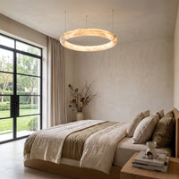 WOMO Alabaster Circle LED Chandelier-WM2873