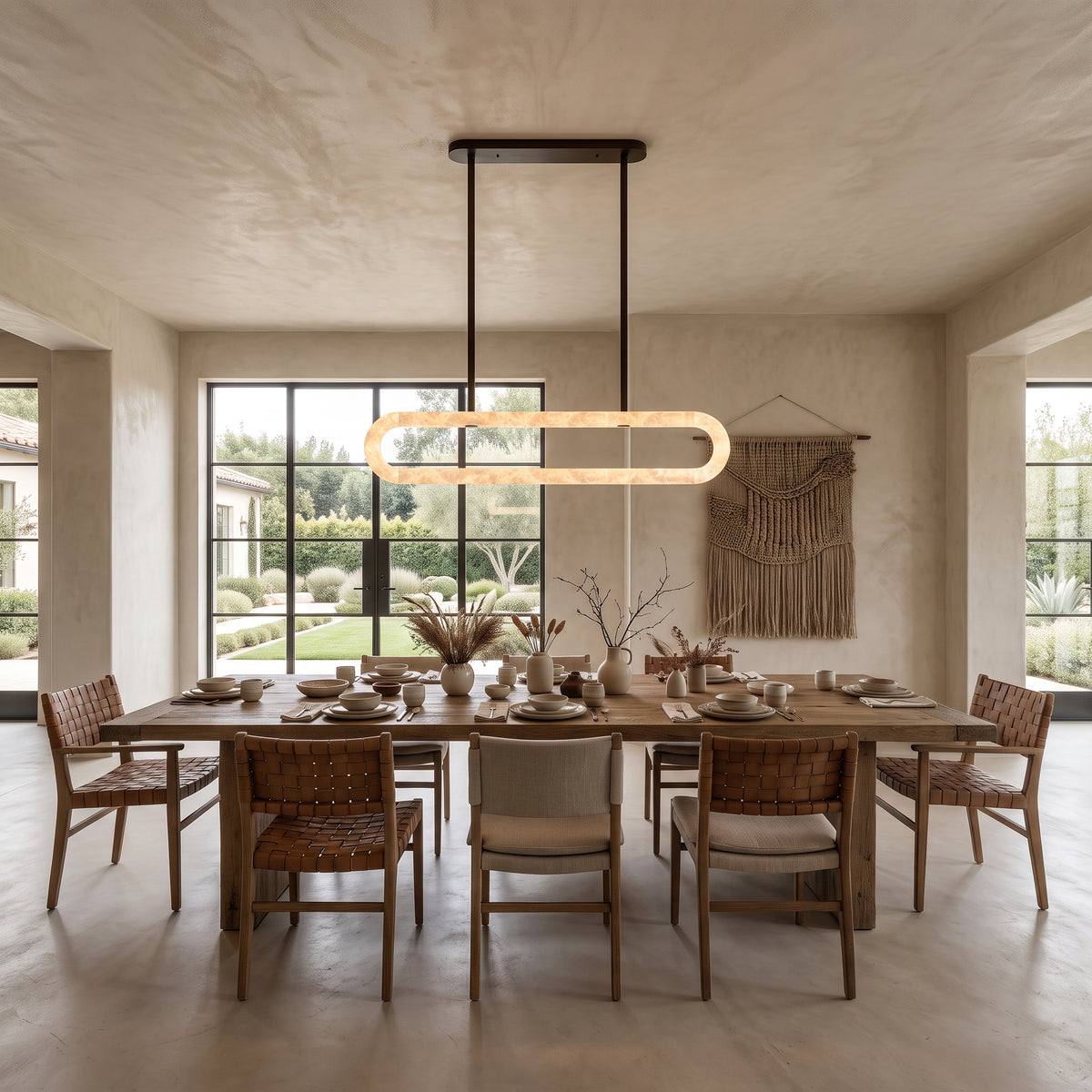 WOMO Oval Alabaster Chandelier-WM2872