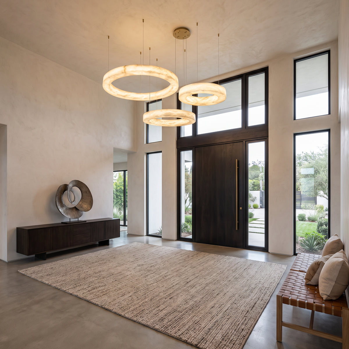 WOMO 3 Rings Alabaster Chandelier-WM2857
