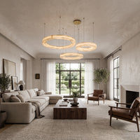 WOMO 3 Rings Alabaster Chandelier-WM2857