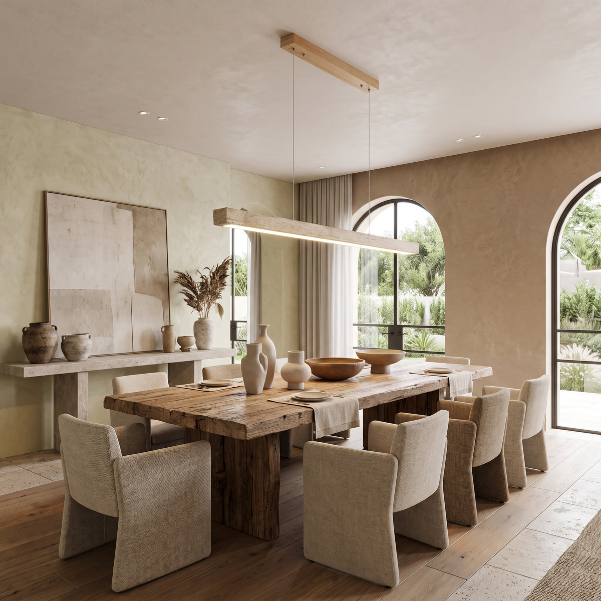 WOMO Linear Travertine Pendant Light-WM3086