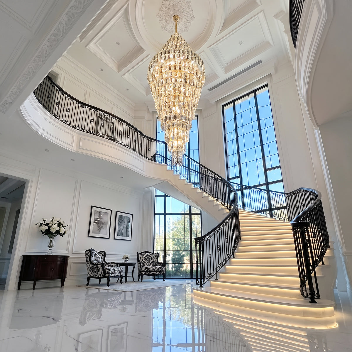 WOMO Tiered Tapers Crystal Chandelier-WM2382