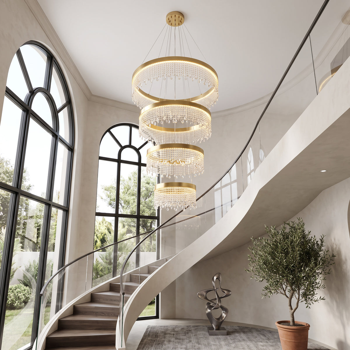 WOMO Cascading Crystal Chandelier-WM2350