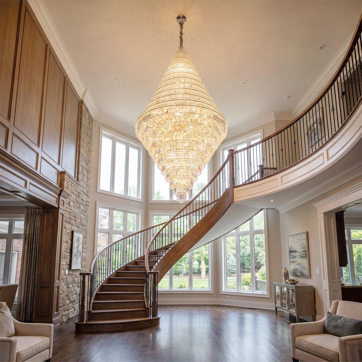 WOMO Large Tiered Crystal Chandelier-WM2389