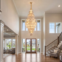 WOMO Tiered Crystal Foyer Chandelier-WM2386