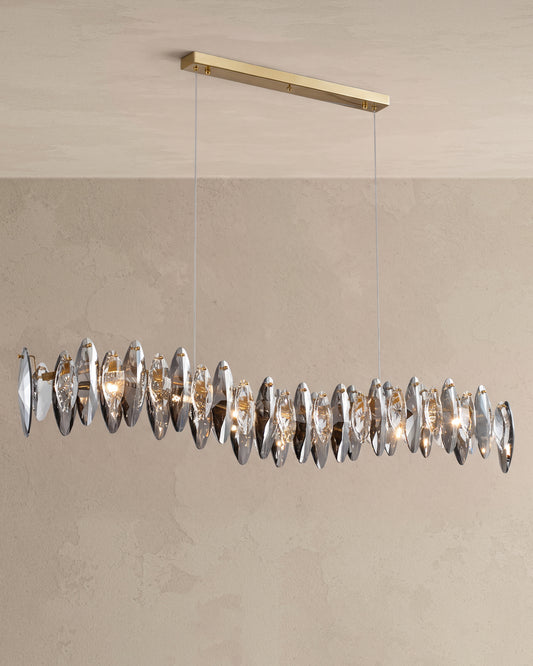 WOMO Smoked Crystal Linear Chandelier-WM2188