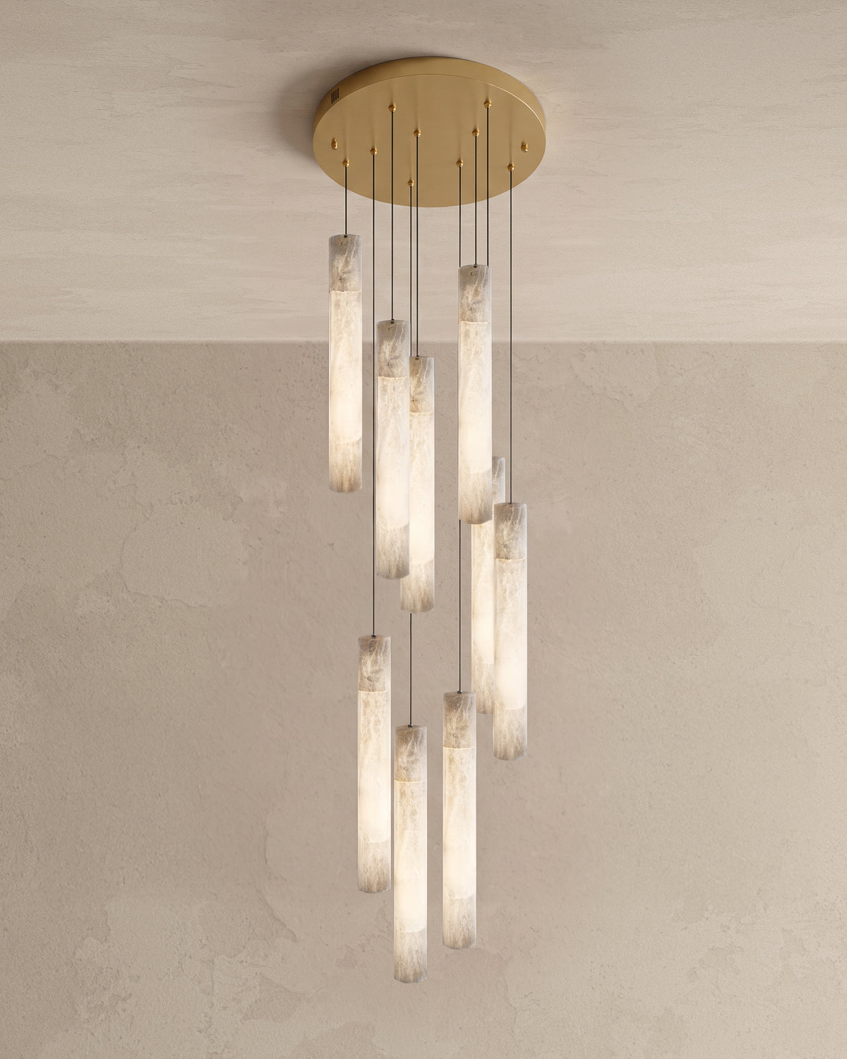 WOMO Alabaster Tube Staircase Chandelier-WM2881