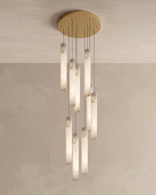 WOMO Alabaster Tube Staircase Chandelier-WM2881
