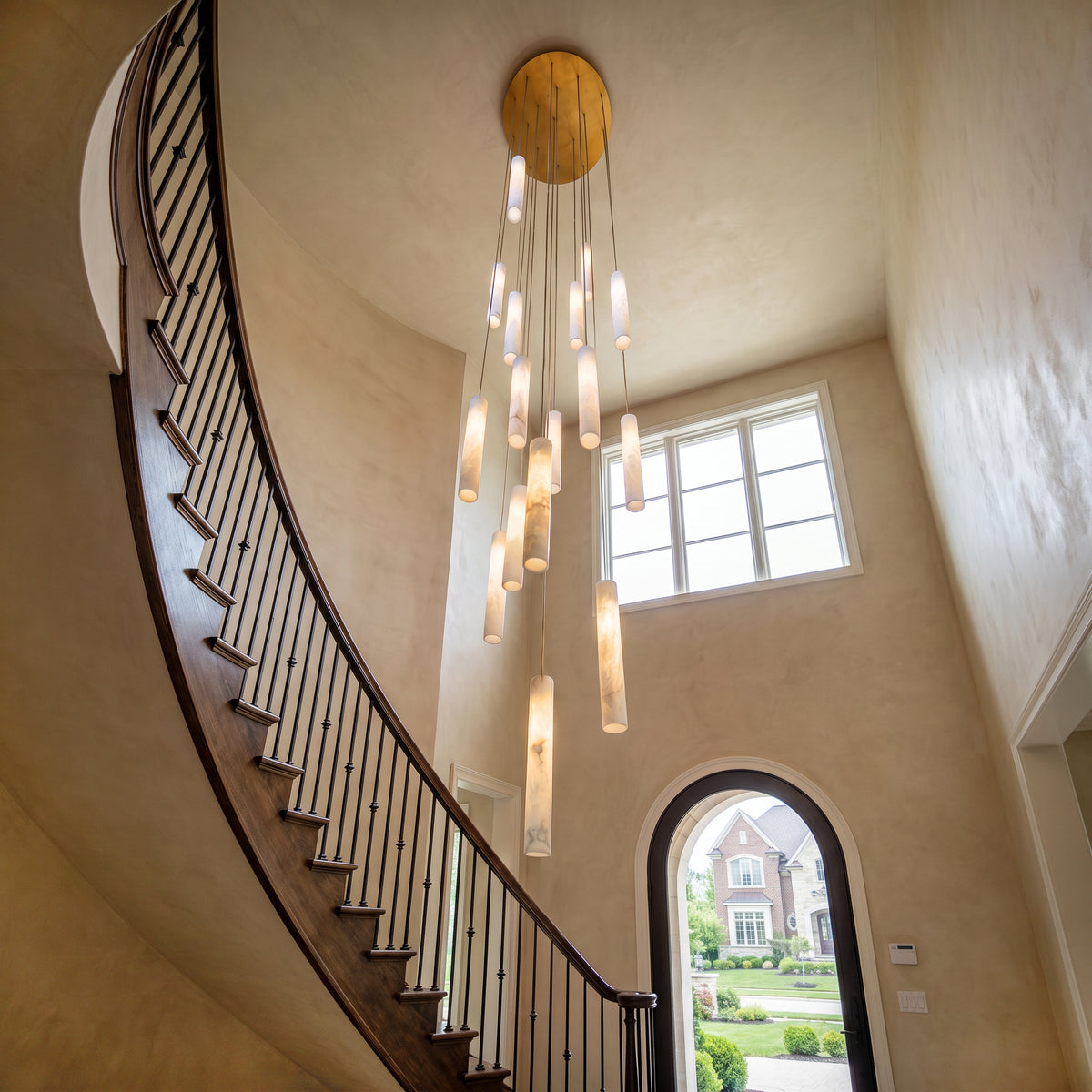 WOMO Alabaster Tube Staircase Chandelier-WM2881