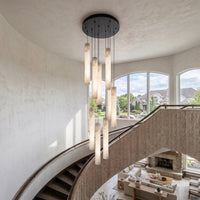 WOMO Alabaster Tube Staircase Chandelier-WM2881