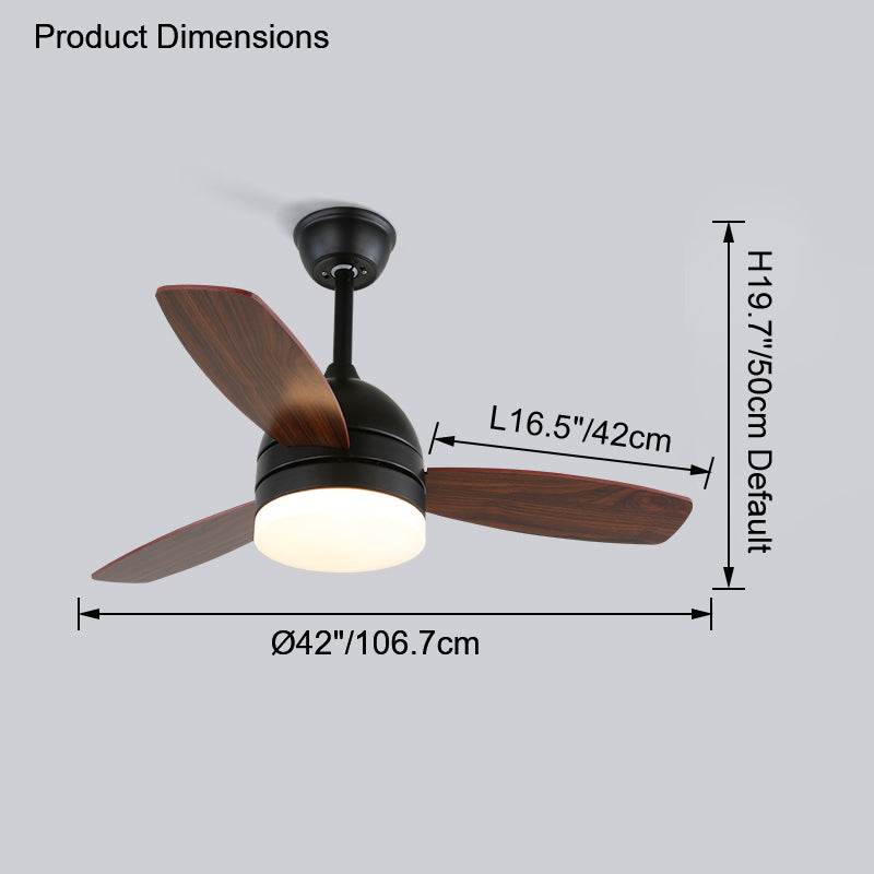 WOMO 3 Wood Blade Ceiling Fan Lamp-WM5001