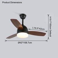 WOMO 3 Wood Blade Ceiling Fan Lamp-WM5001