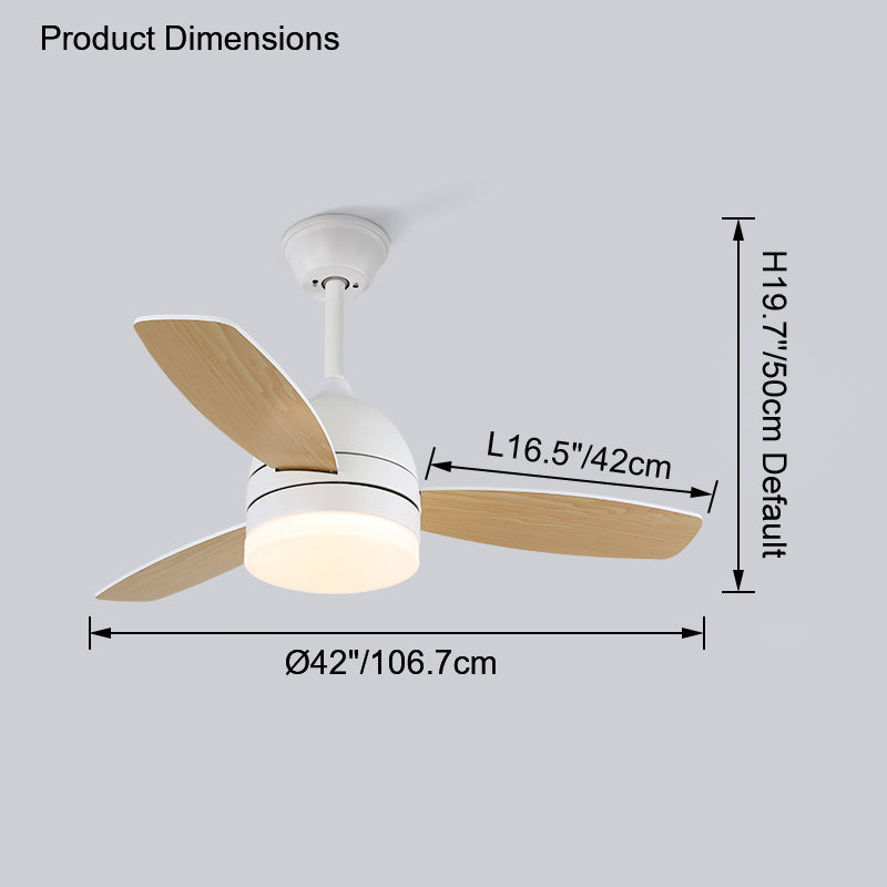 WOMO 3 Wood Blade Ceiling Fan Lamp-WM5001