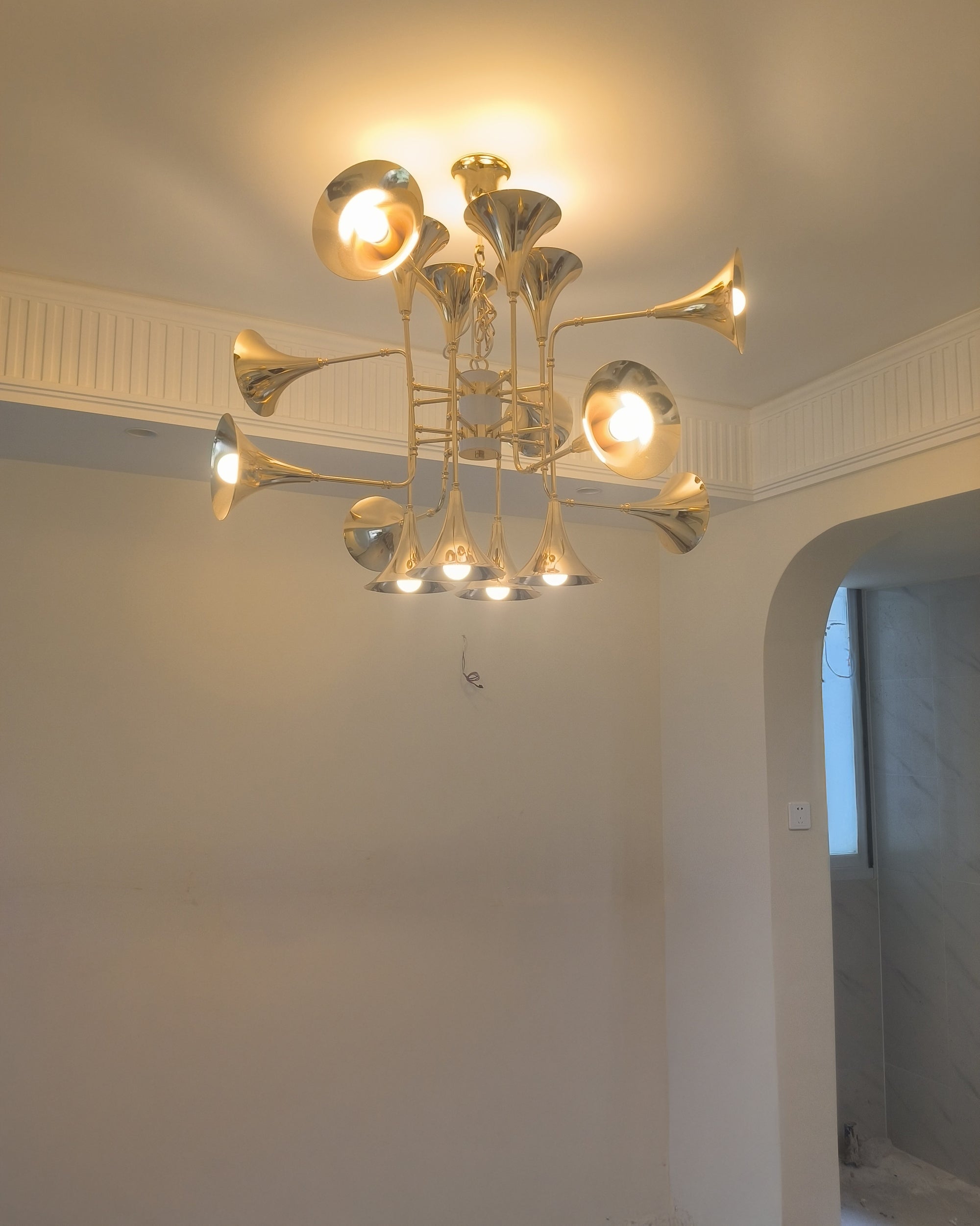 WOMO Gold Trumpet Art Deco Chandelier-WM2614