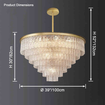 WOMO Gold Tiered Glass Chandelier-WM2601