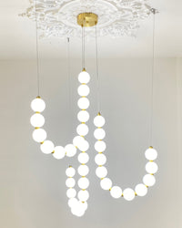 WOMO Pearl Brass Globe Chandelier-WM2102e