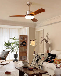 WOMO Silver and Walnut Ceiling Fan Lamp - WM5149