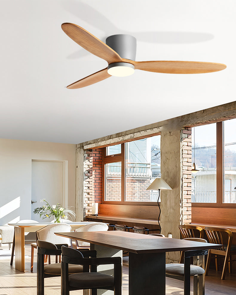 WOMO Wood Low Profile Ceiling Fan Lamp - WM5259