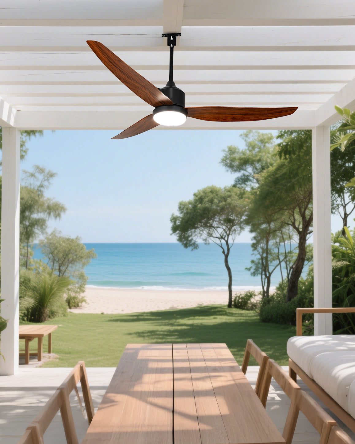 WOMO 52 inch Black Outdoor Ceiling Fan Lamp - WM5285