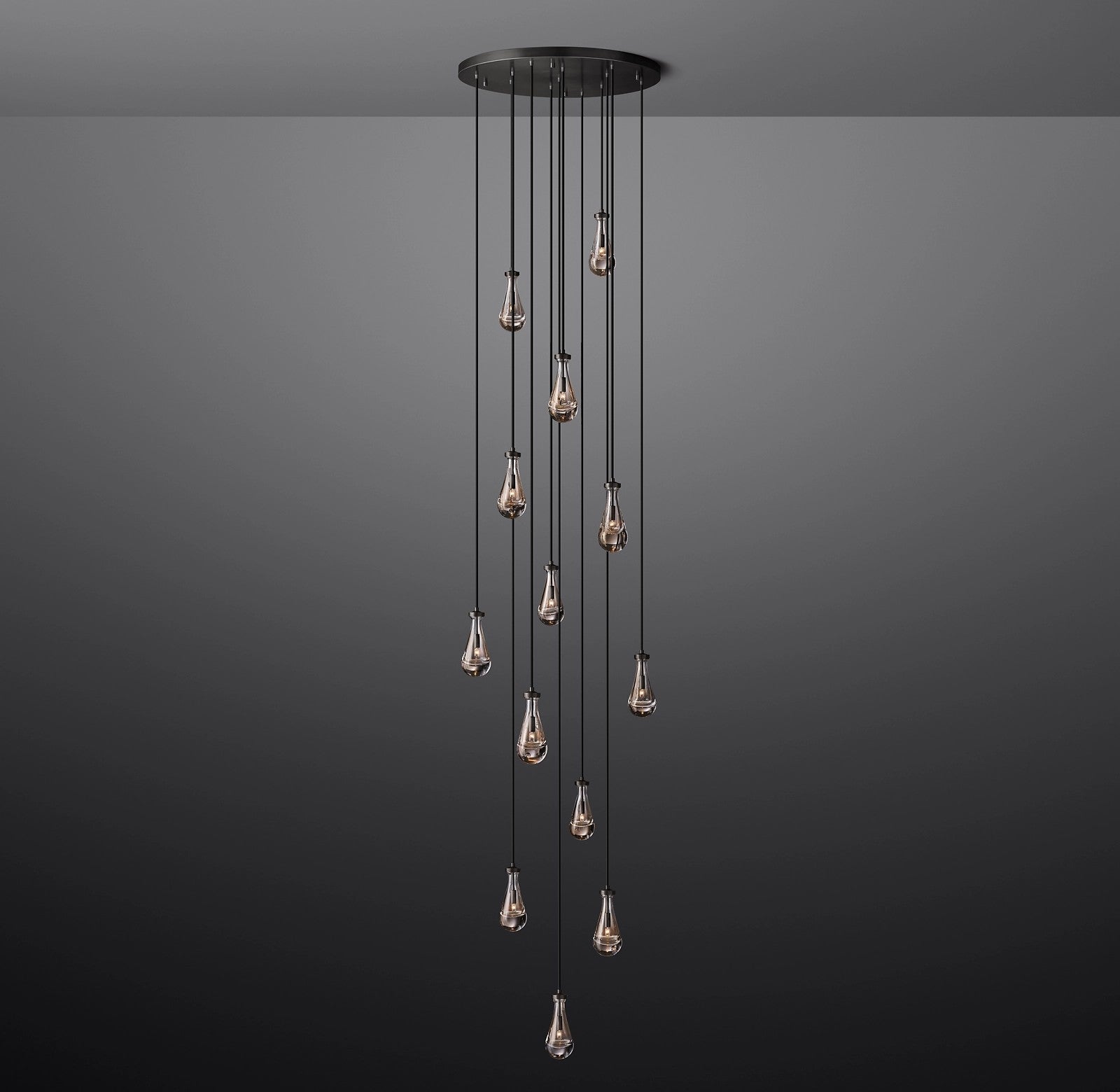 WOMO Raindrop Glass Round Chandelier – Ava