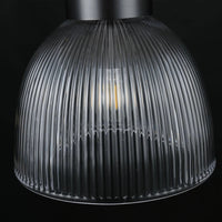 WOMO 10 Inch Ribbed Glass Dome Pendant Light - Machinist