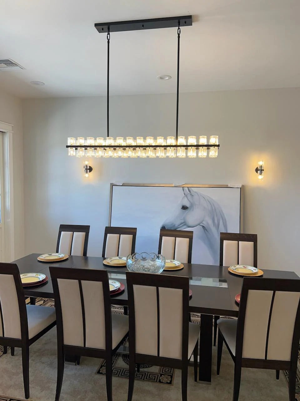 WOMO Hexagonal Crystal Linear Chandelier – Arcachon