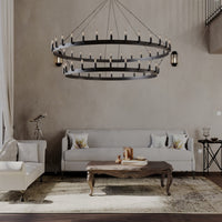 WOMO Vintage Filament Tubular Candle Tiered Chandelier - Camino
