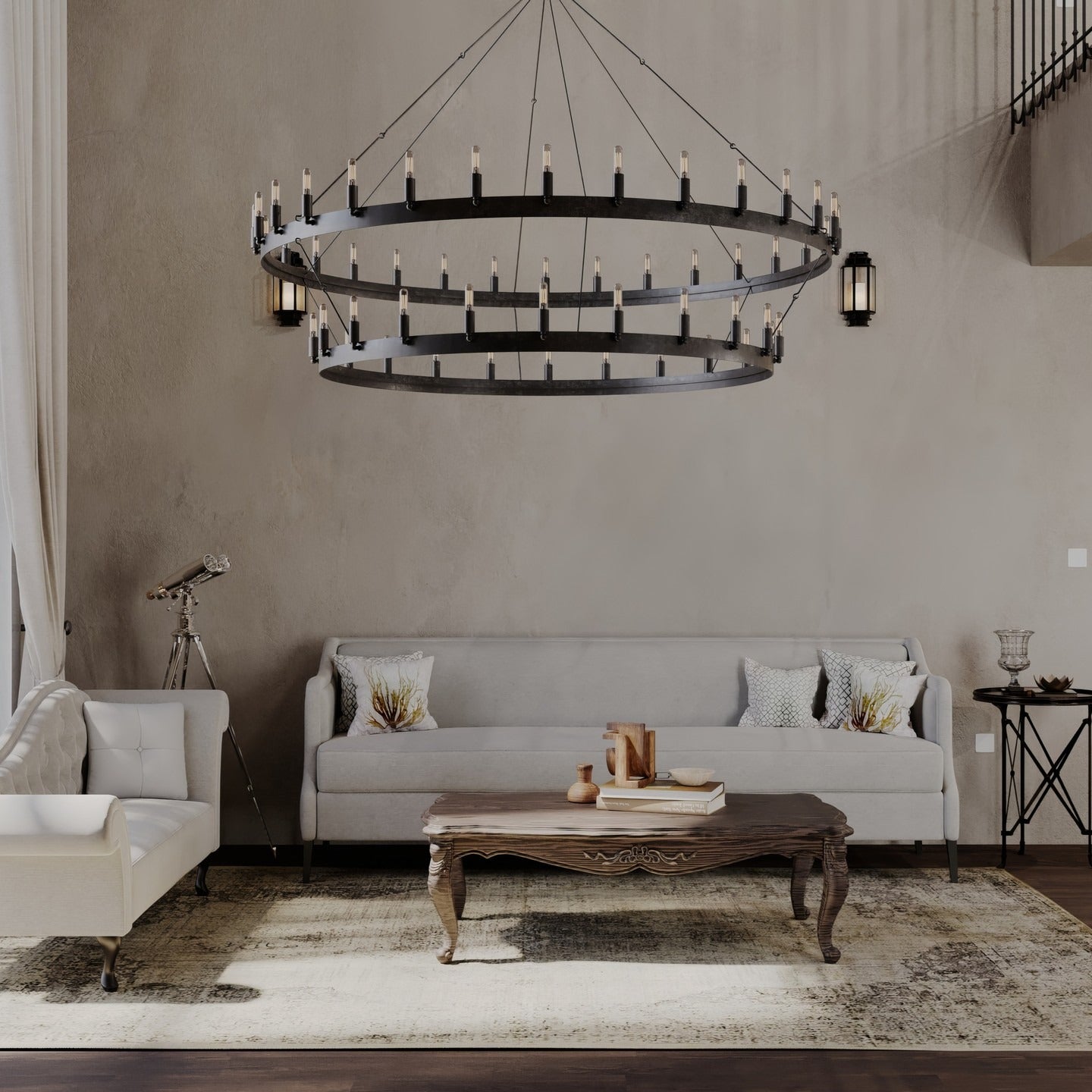 WOMO Vintage Filament Tubular Candle Tiered Chandelier - Camino