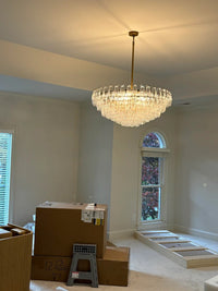 WOMO Clear Murano Glass Tiered Chandelier - Chiara