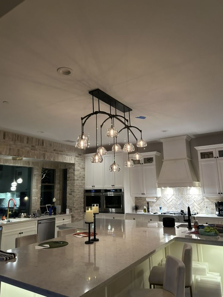 WOMO Crystal Linear Chandelier - Hemisphere