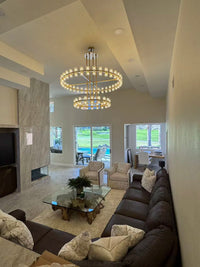 WOMO 60 Inch Hexagonal Crystal Tiered Chandelier – Arcachon