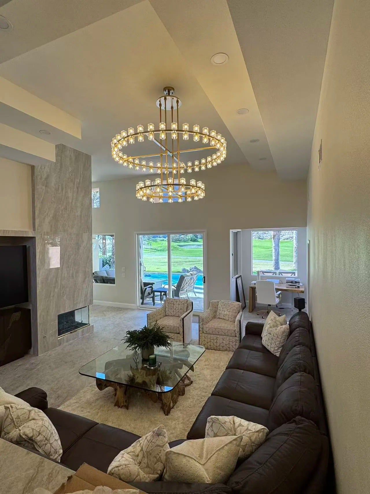 WOMO 60 Inch Hexagonal Crystal Tiered Chandelier – Arcachon