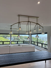 WOMO Crystal Linear Chandelier - Hemisphere