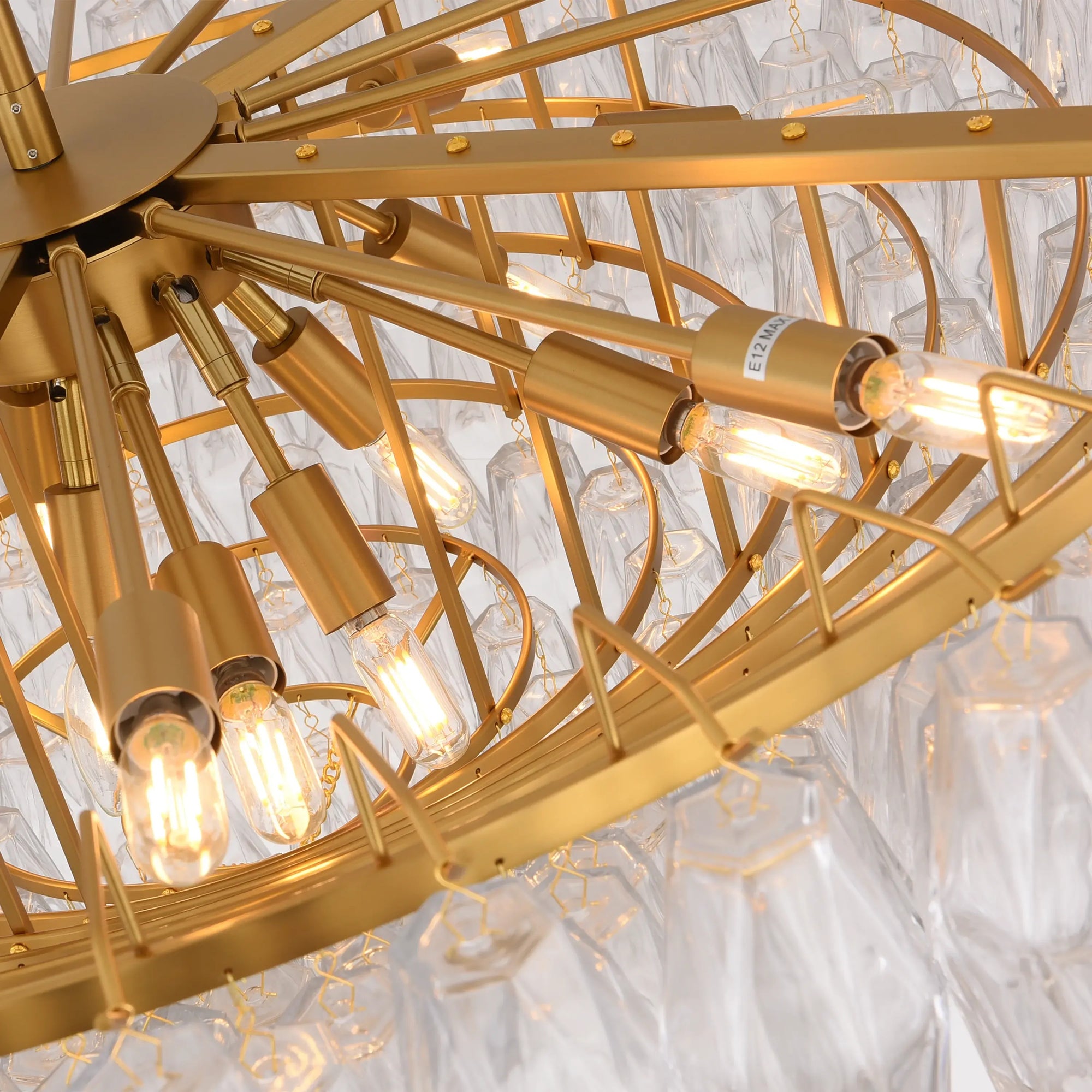 WOMO Clear Murano Glass Tiered Chandelier - Chiara
