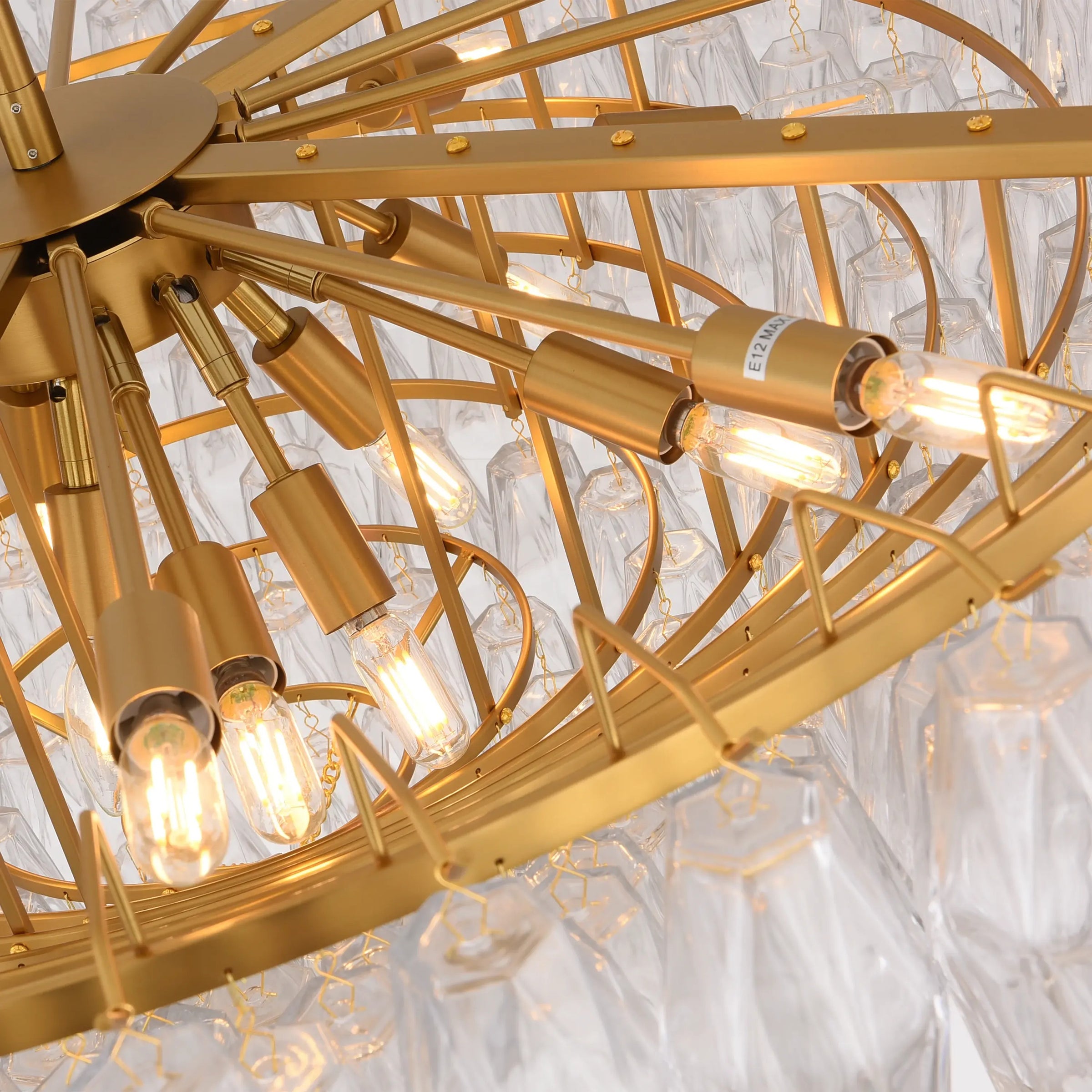 WOMO Clear Murano Glass Tiered Chandelier - Chiara