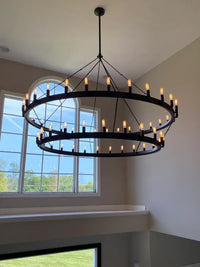 WOMO Vintage Filament Tubular Candle Tiered Chandelier - Camino