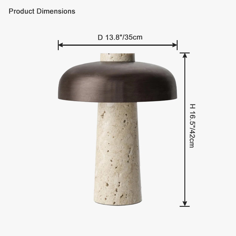 WOMO Mushroom Travertine Table Lamp-WM8027