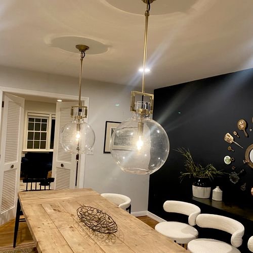 WOMO Clear Glass Globe Pendant Light - Machinist