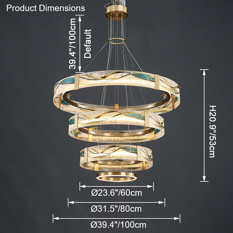 WOMO Enamel Tiered Round Chandelier-WM2336