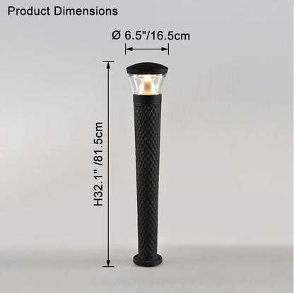 WOMO Black Pathway Bollard Light-WM9110