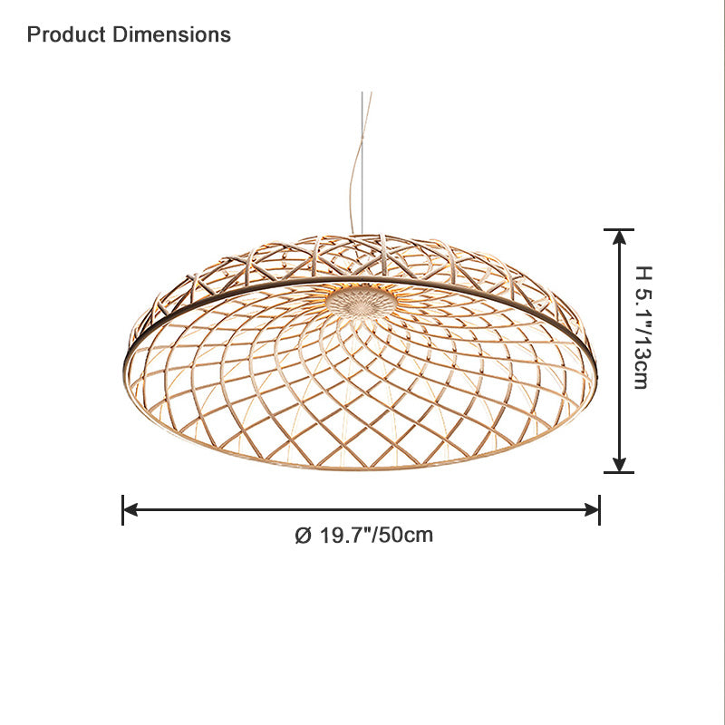 WOMO Rattan Dome Pendant Light-WM2315