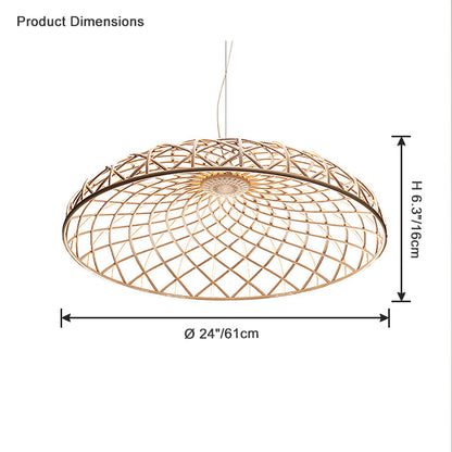 WOMO Rattan Dome Pendant Light-WM2315