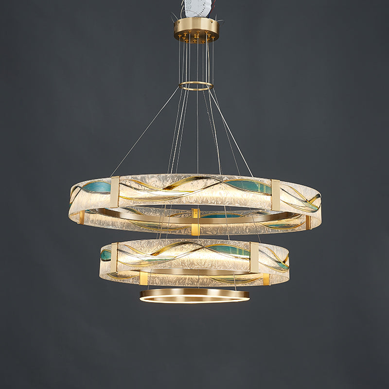 WOMO Enamel Tiered Round Chandelier-WM2336