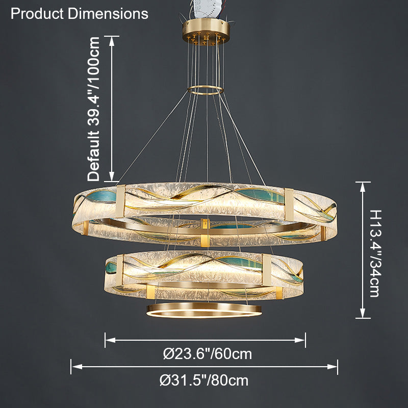 WOMO Enamel Tiered Round Chandelier-WM2336