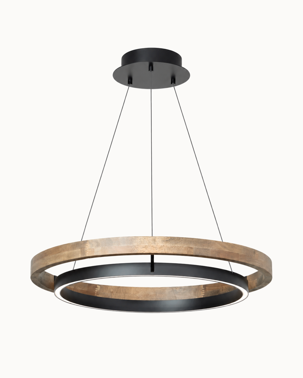 WOMO WM2492 Circular LED Wood Chandelier