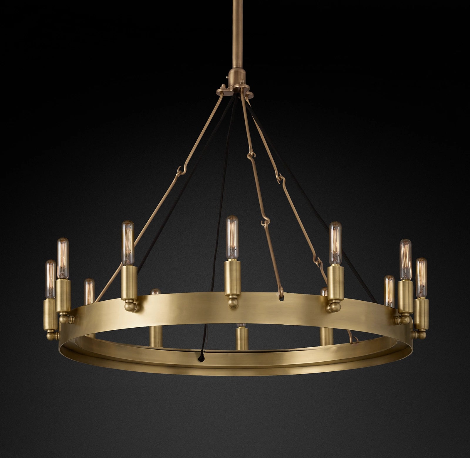 WOMO Vintage Filament Bent Tip Candle Round Chandelier - Camino