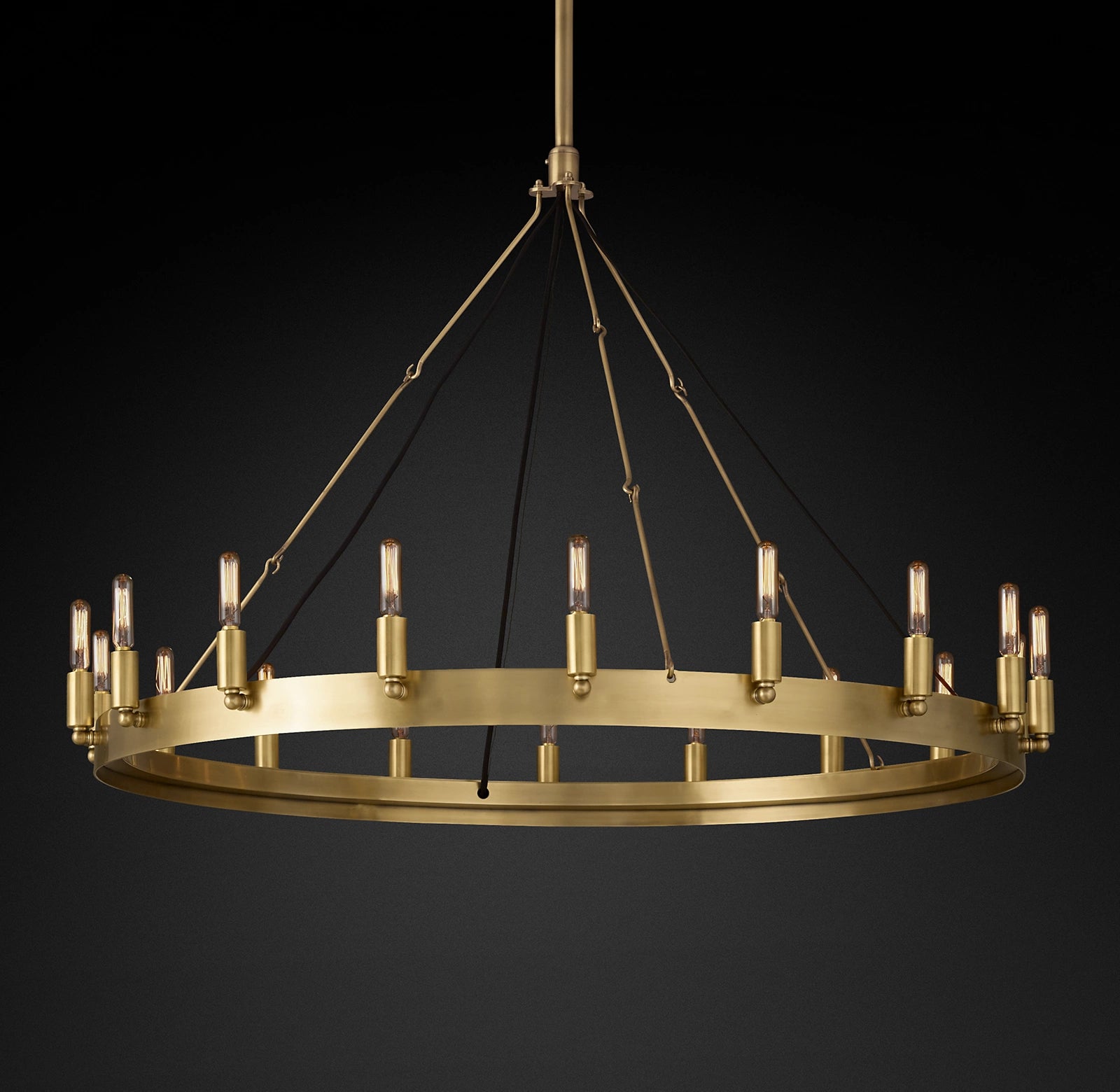 WOMO Vintage Filament Bent Tip Candle Round Chandelier - Camino