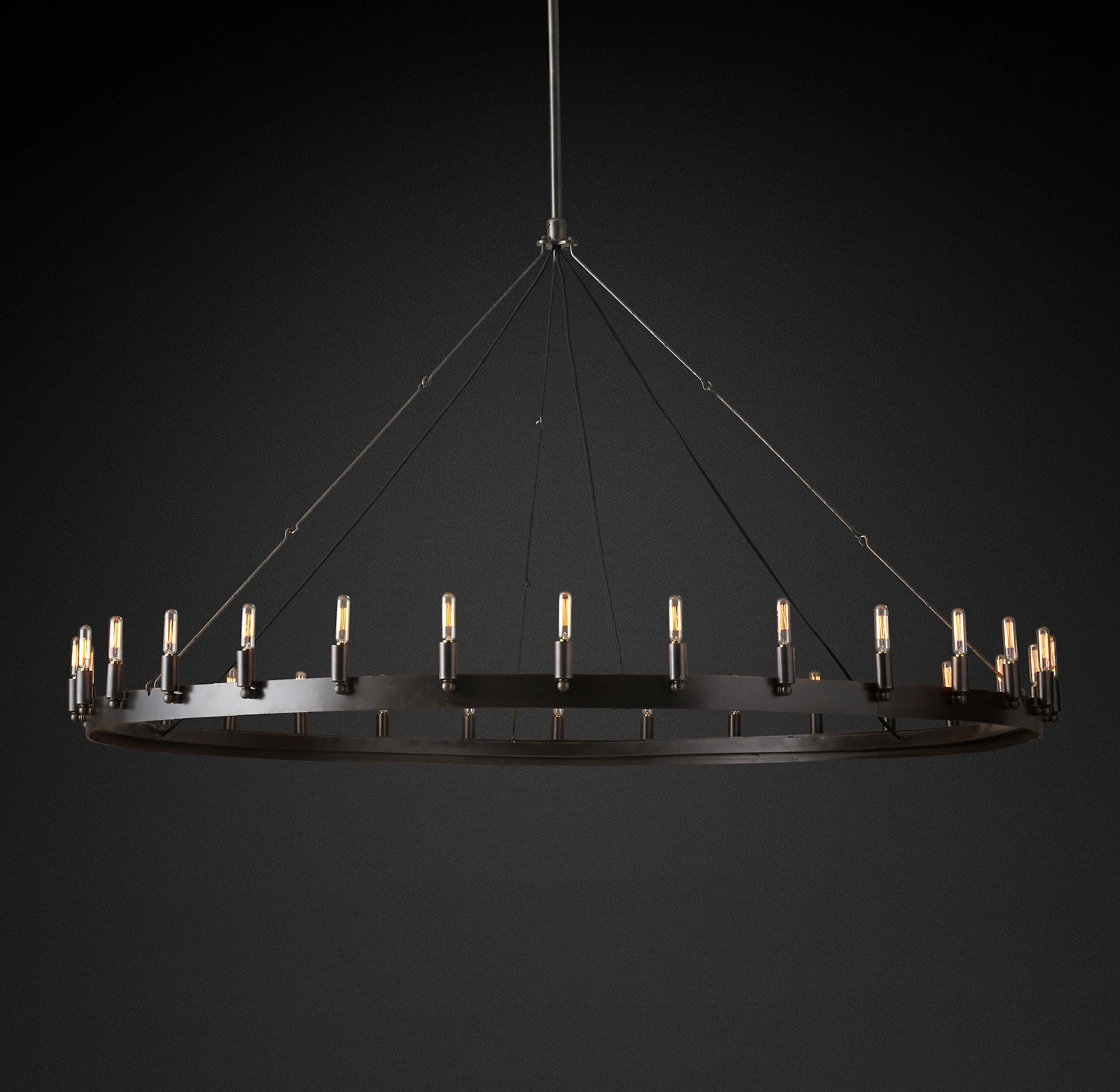 WOMO Vintage Filament Bent Tip Candle Round Chandelier - Camino